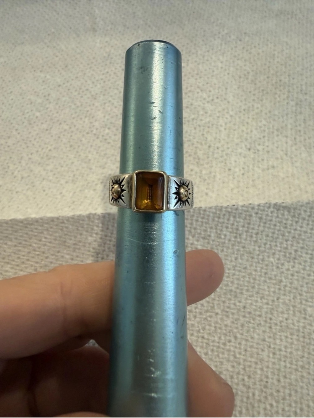 D&R  RING 925 And 14k Size 6 MADE IN USA 8.9 Grams Citrine Stone Native American